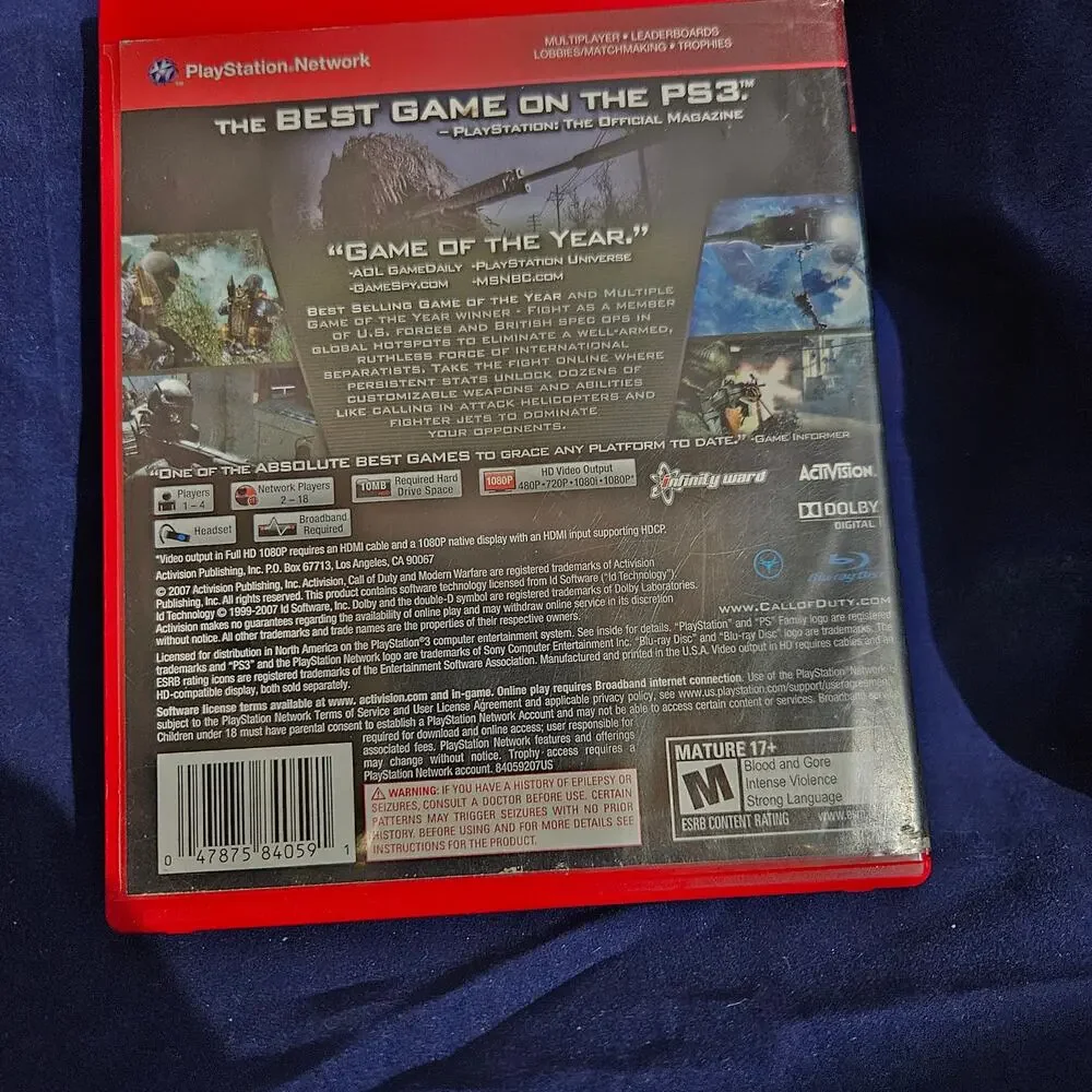 Call of Duty 4 Modern Warfare PS3 Game